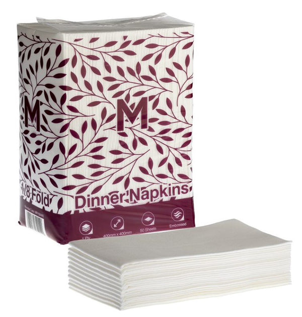 Matthews Airlaid Dinner Napkins - 1/8 Fold, White 1-ply (500 sheets)