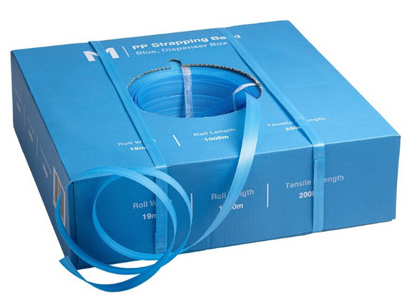 Polypropylene Hand Strapping Band - Blue, 19mm x 1000m,