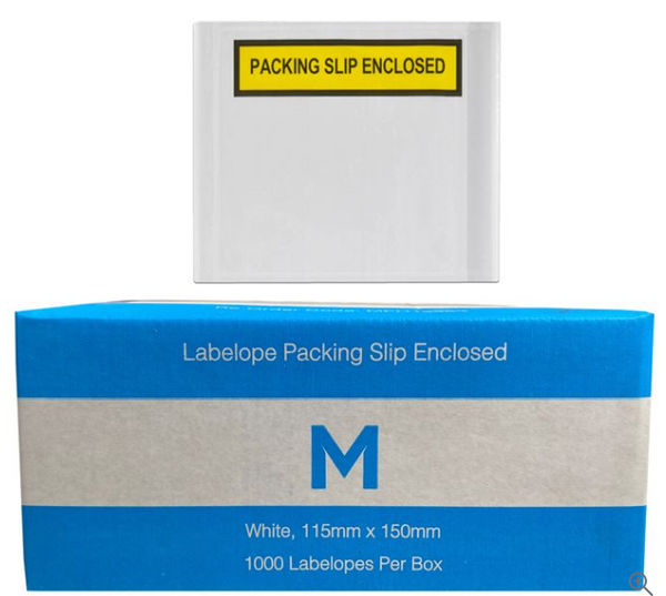 Adhesive Labelope Packing Slip Enclosed - White, 115mm x 150mm - Ctn 1000