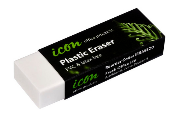 Icon Eraser with Sleeve PVC & Latex Free