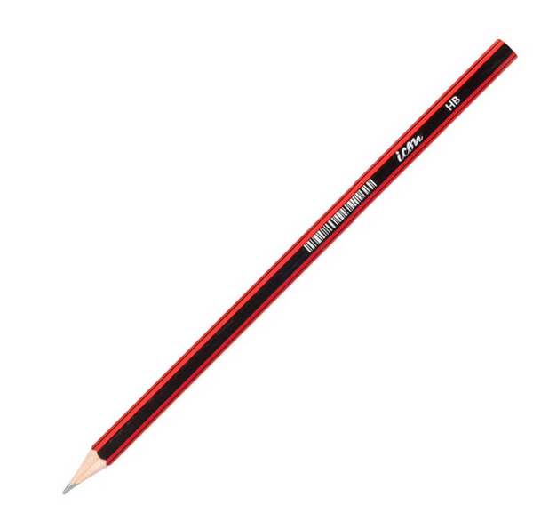 Icon HB Pencil Hexagonal Red and Black