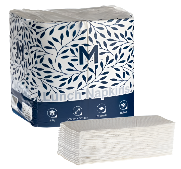 Matthews Quilted Lunch Napkins - 1/4 Fold, White 2-ply (1200 sheets)