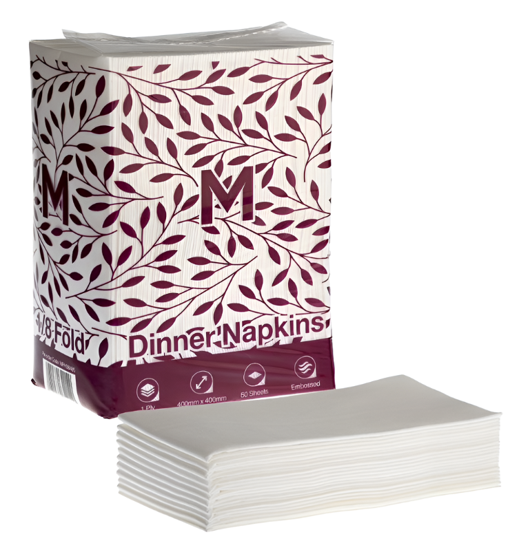 Matthews Airlaid Dinner Napkins - 1/8 Fold, White 1-ply (500 sheets)