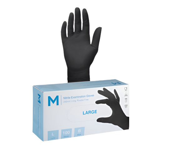 Bastion Black Nitrile Gloves 100pk