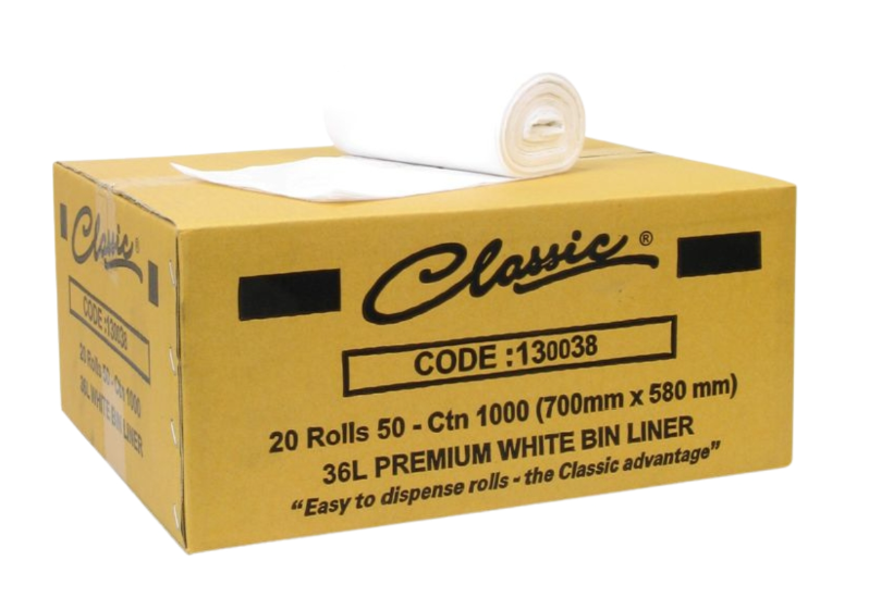 Classic 36L Bin Liner White