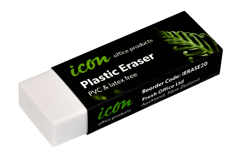 Icon Eraser with Sleeve PVC & Latex Free