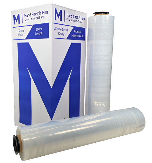 Premium Hand Stretch Film - Clear 500mm x 300m x 23mu- Ctn 4