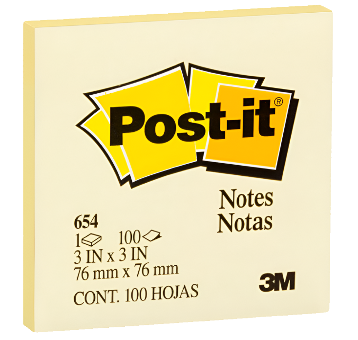 Post-it Notes Yellow 654-1 76x76mm 100 sheet pads