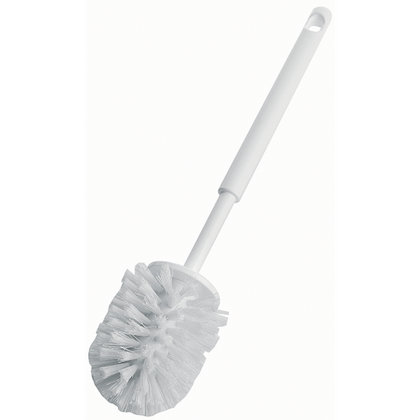 Round head toilet brush in white