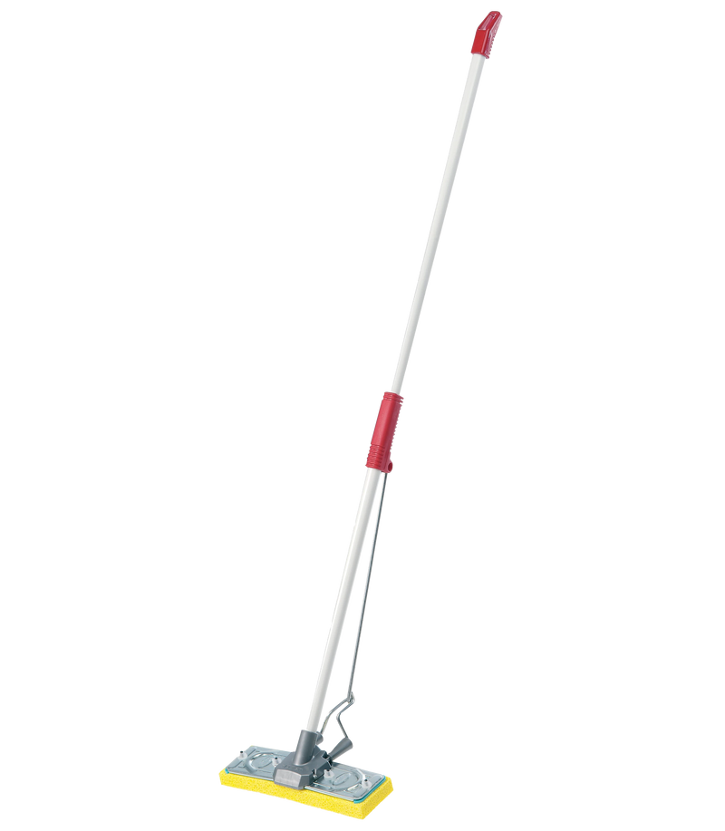 Steel mop with red handle parts and yellow flat mop head