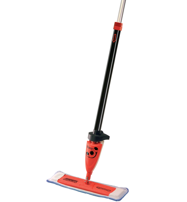 Henry flat mop with black handle and red rubber parts