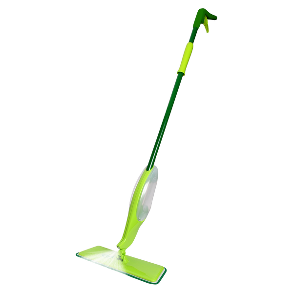 Flat spray mop in shades of green