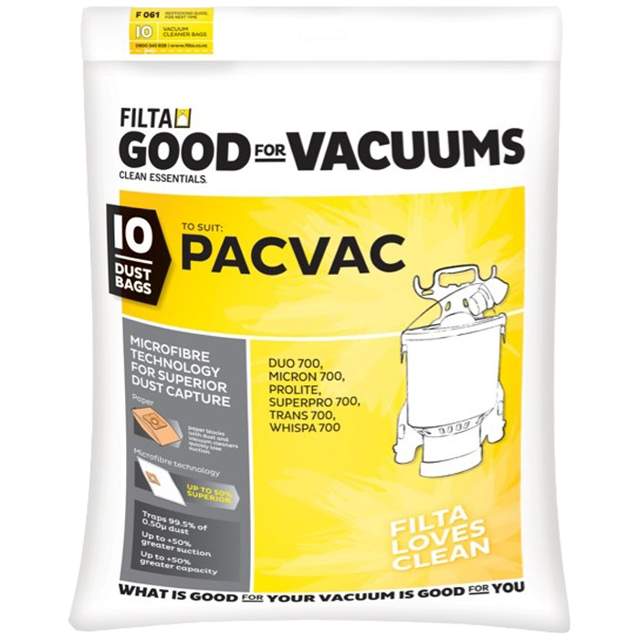 Vacuum Bags - Pac Vac Microfibre
