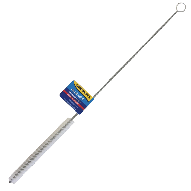 Wire tube brush with nylon bristles