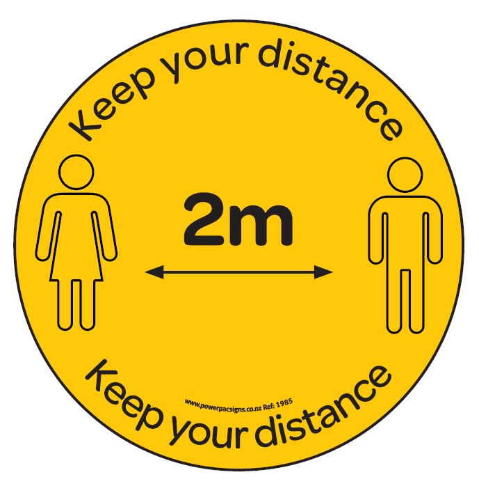 Floor Sticker - Keep Your Distance Yellow