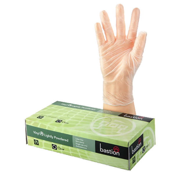 Bastion Vinyl P/F Clear Small Gloves