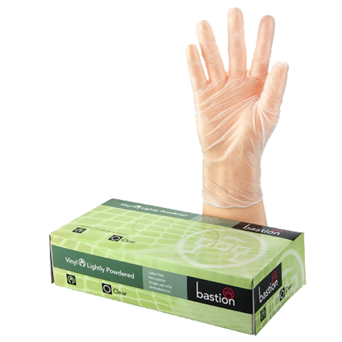 Bastion Vinyl P/F Clear Small Gloves