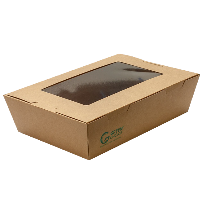 Green Choice Takeaway Box with Window - Medium