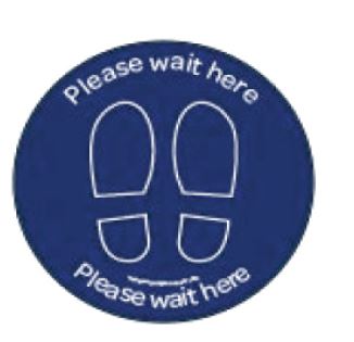 Floor Sticker - Please Wait Here Blue