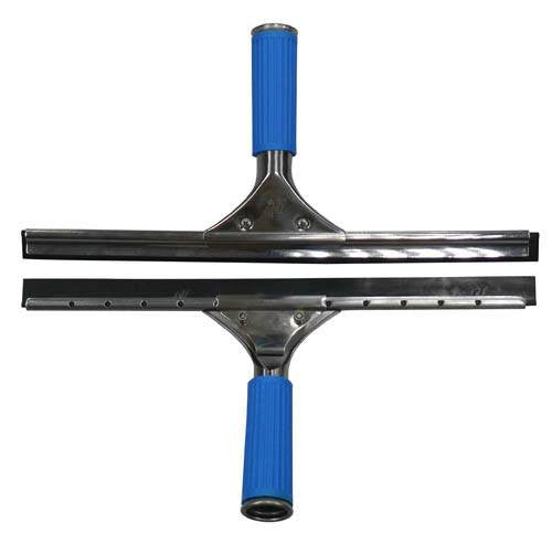 Window squeegee in black with blue rubber