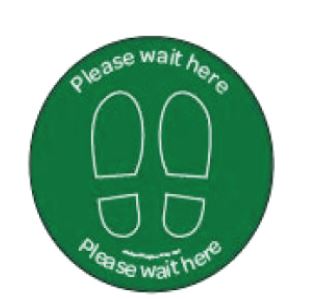 Floor Sticker - Please Wait Here Green