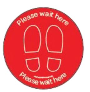 Floor Sticker - Please Wait Here Red