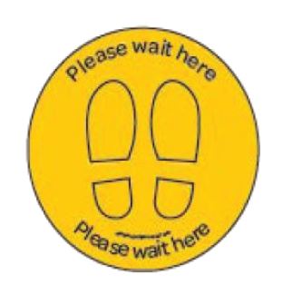 Floor Sticker - Please Wait Here Yellow